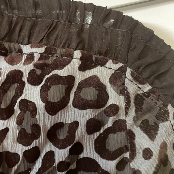 Gorgeous ANNA MOLINARI Black Grey LEOPARD Shear BLOUSE XS-S! - Picture 5 of 8